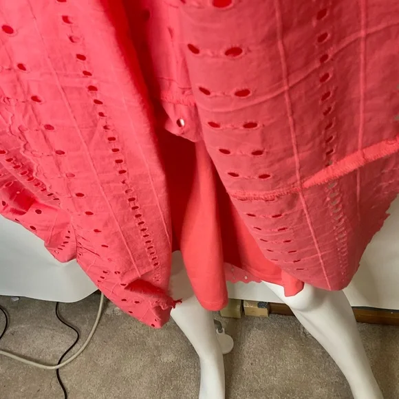 Lane Bryant NWT’s Red Eyelet Lace Midi Dress Knot Straps & Full Back Zip Size 22 - Picture 7 of 16